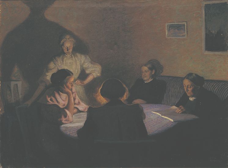 Ester Almqvist, Familjegrupp, 1909, olja, Jönköpings läns museum