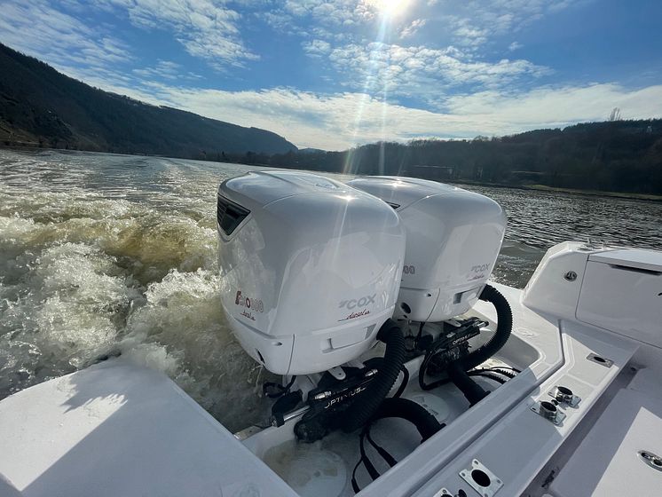 Cox Marine - The CXO300 outboard is approved for twin installations on Lake Constance