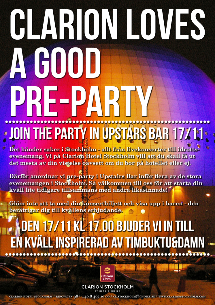 Timbuktu & Damn på Clarion Hotel Stockholm