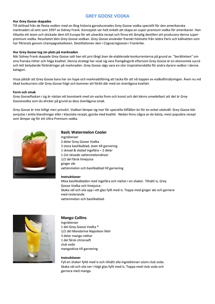 Grey Goose vodka