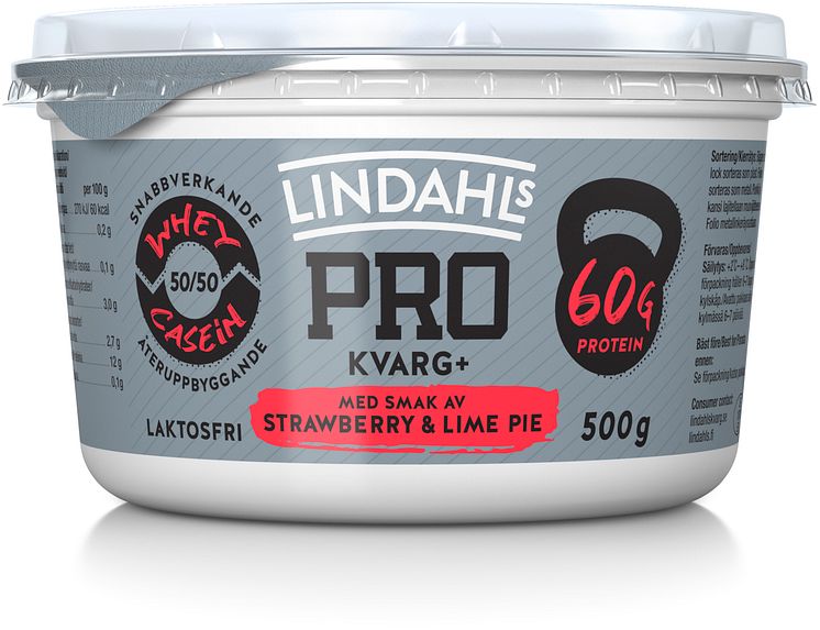 Lindahls PRO+ som är producerat i Sverige av svensk mjölk kommer nu också i en 500g förpackning, i smakerna Naturell samt Strawberry & Lime pie.