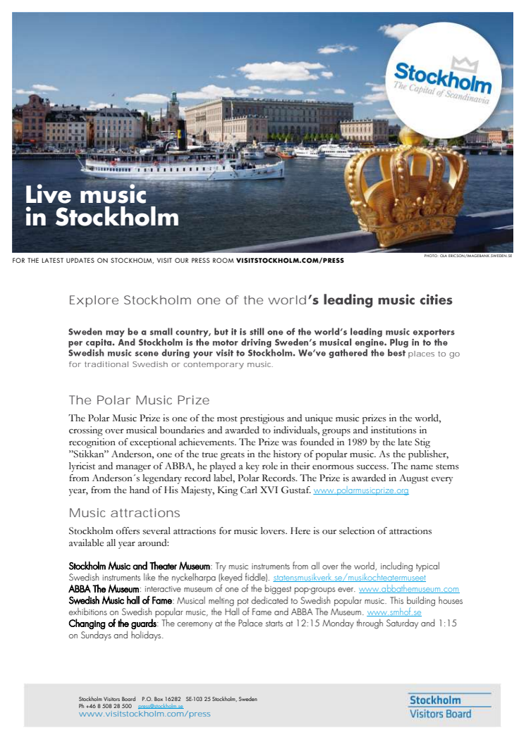 Facts: Music in Stockholm