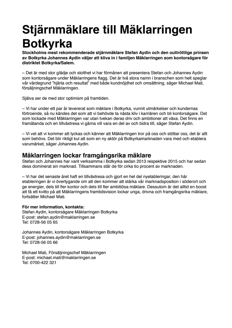 Stjärnmäklare till Mäklarringen Botkyrka