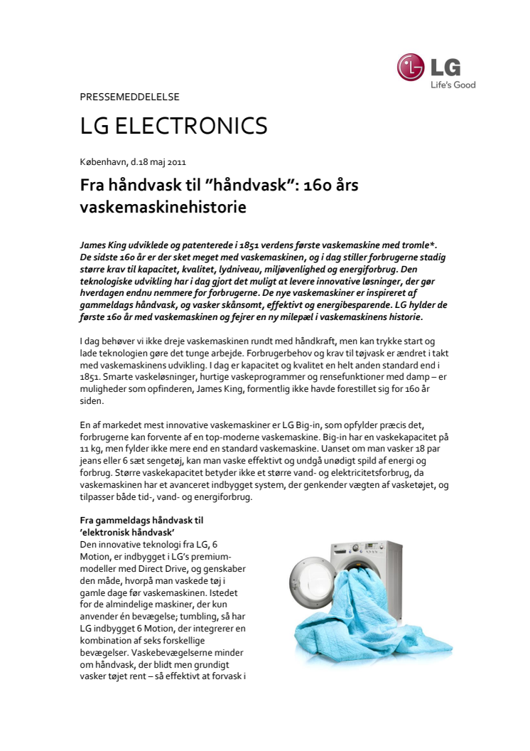 Fra håndvask til ”håndvask”: 160 års vaskemaskinehistorie