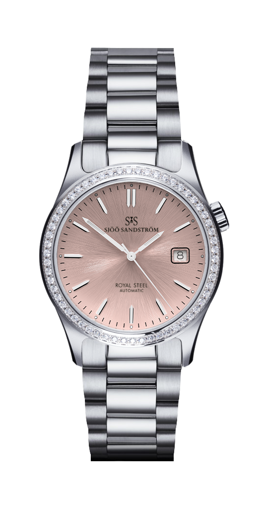 Royal Steel Classic 36mm Diamant Bezel - Rose dial