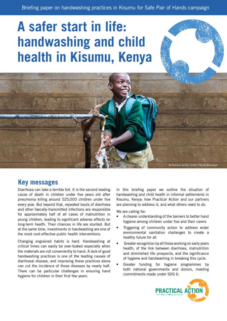 A safer start in life: handwashing and child health in Kisumu, Kenya