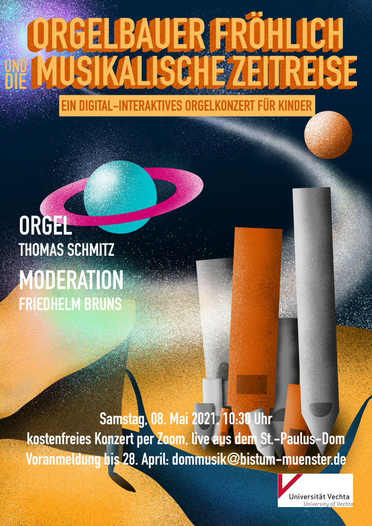 Plakat: "Orgelbauer Fröhlich und die musikalische Zeitreise“
