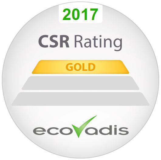 Gold by EcoVadis CSR Rating 2017