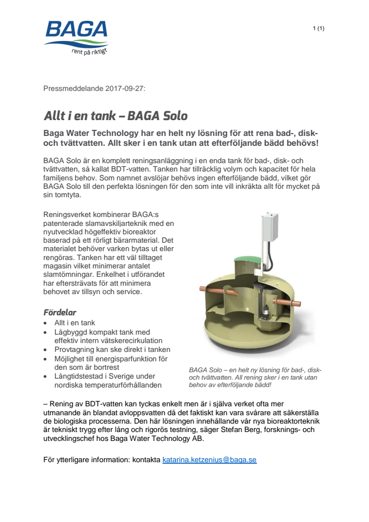 Allt i en tank – BAGA Solo