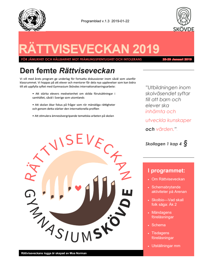 Rättvisevecka på Gymnasium Skövde