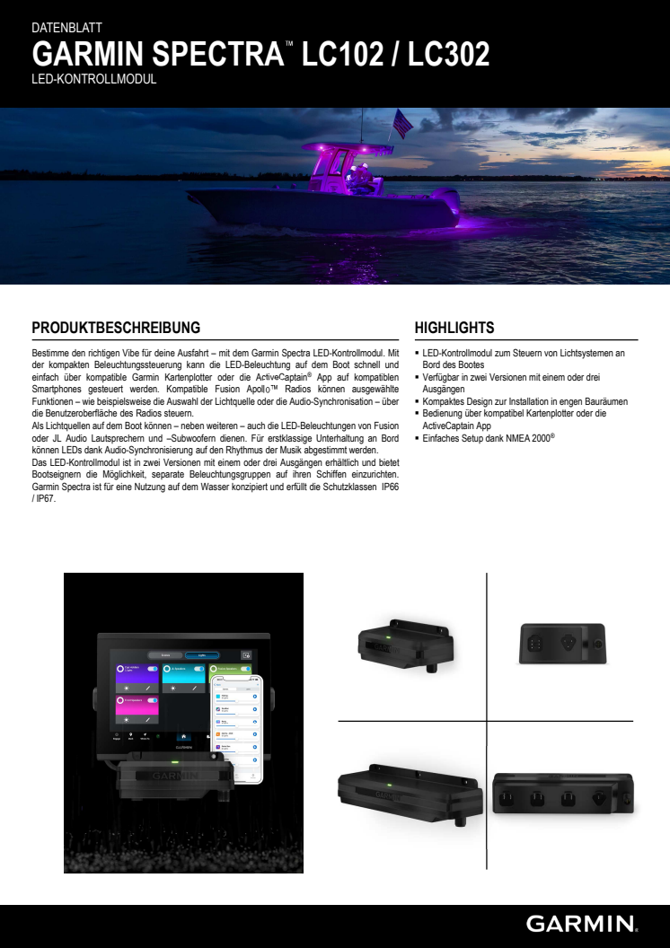 Datenblatt Garmin Spectra