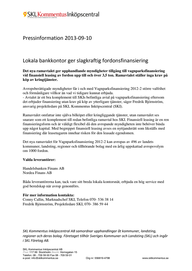Lokala bankkontor ger slagkraftig fordonsfinansiering
