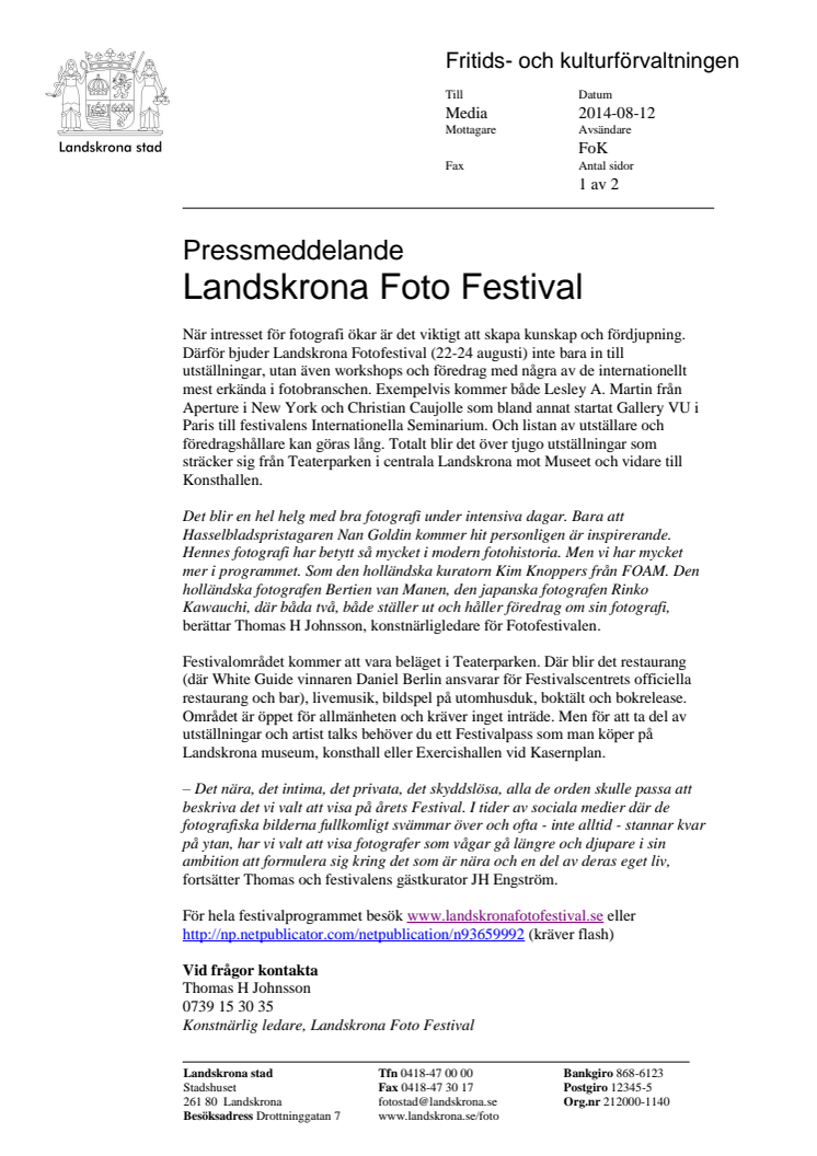 Landskrona Foto Festival