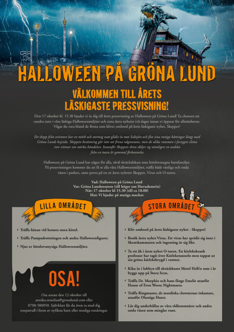 Välkommen till årets läskigaste pressvisning på Gröna Lund