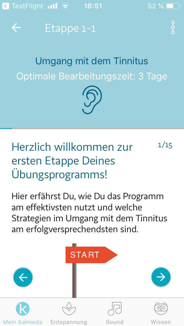 Die App Kalmeda