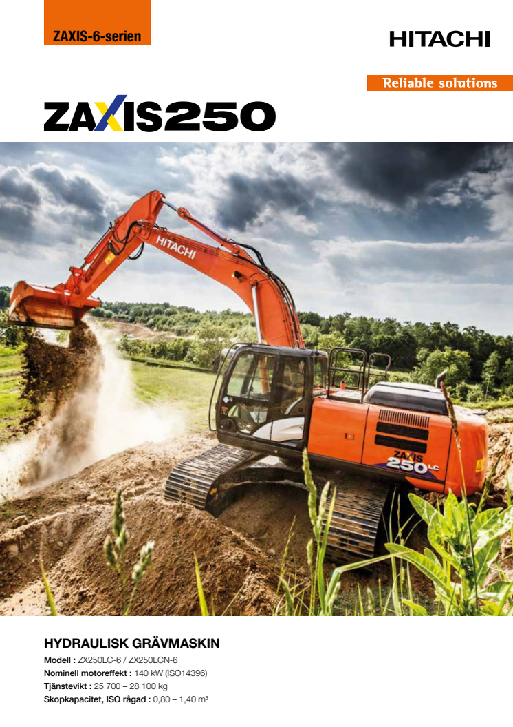 Broschyr Hitachi ZX250LC-6 bandgrävare