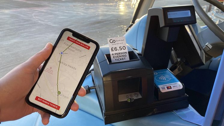 Go North East mobile app and evening ticket