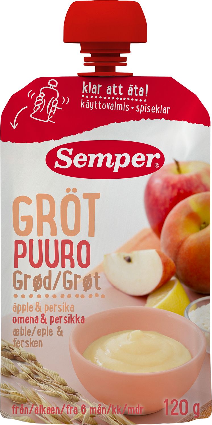 Gröt med äpple & persika