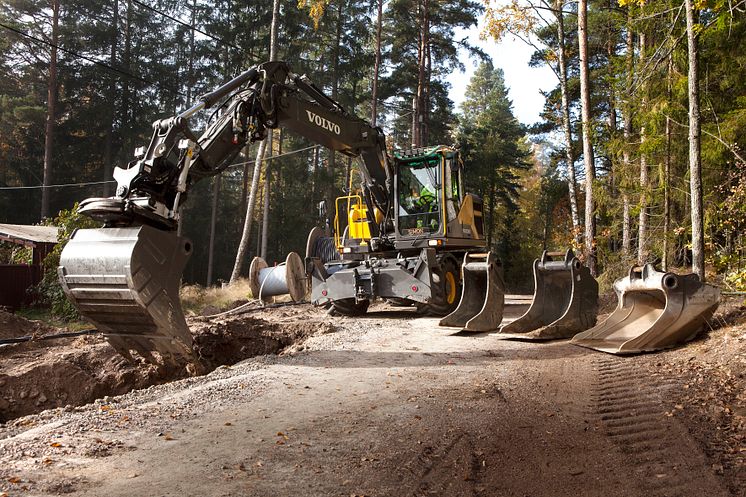 Volvo skopor - planerskopa, tandskopa, VA-skopa och en kabelskopa