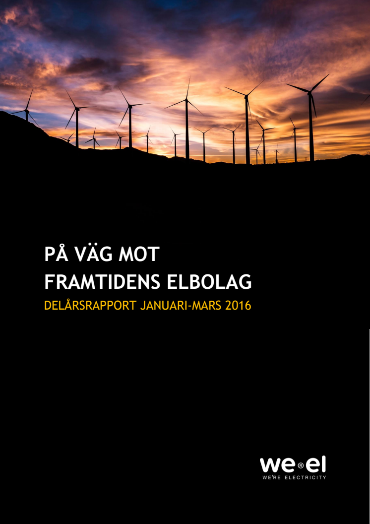 WEREL AB - DELÅRSRAPPORT JAN-MAR 2016