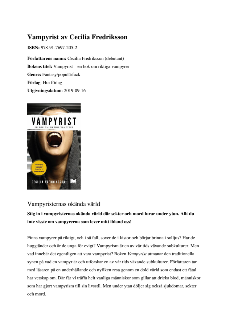 Vampyristernas okända värld