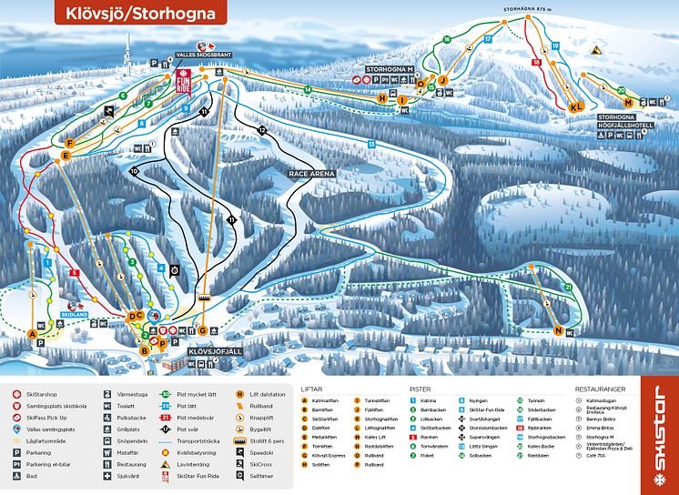 Pistkarta Vemdalen KLOVSJO vintern 22/23
