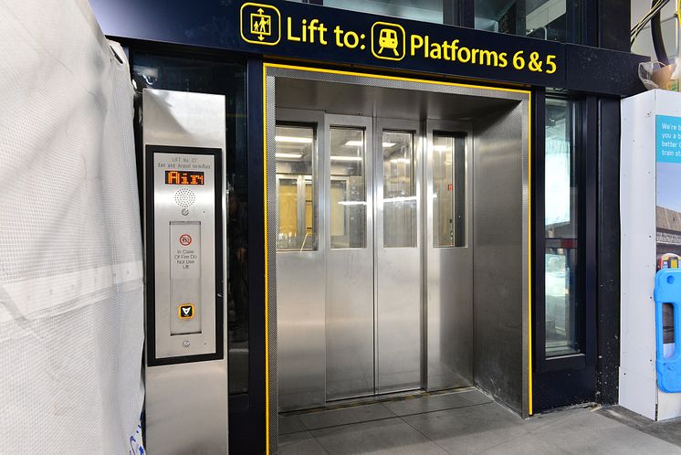 The new lifts will help passengers move between the train station and the airport more quickly and easily.