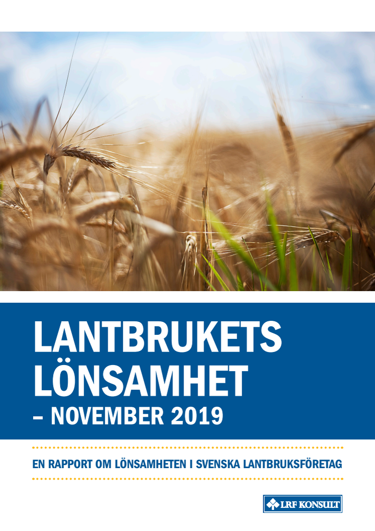 Lantbrukets lönsamhet - november 2019