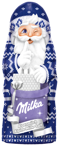 Milka Weihnachtsmann Alpenmilch Design Edition 45g - Variante B
