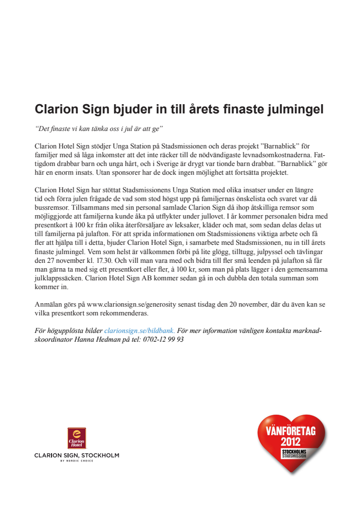 Clarion Sign bjuder in till årets finaste julmingel