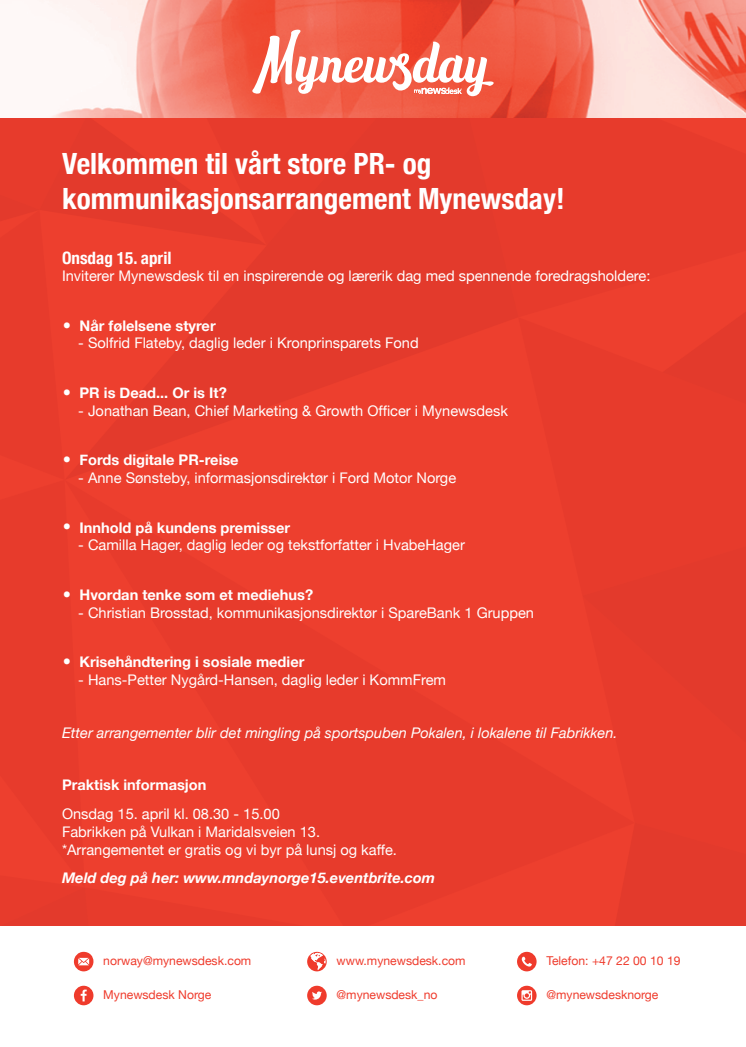 Invitasjon til Mynewsday 2015