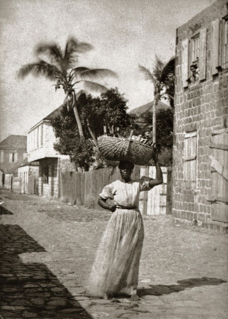 Gatubild från Gustavia, 1865 