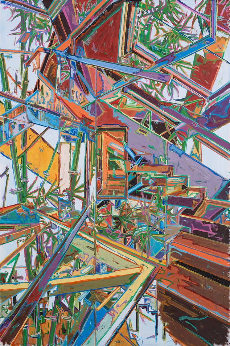 You Jin, Sprawling Bamboo, 2015, olja på duk, 150 x 100 cm