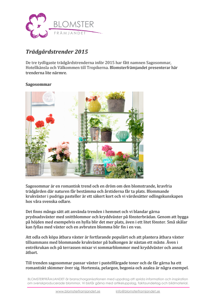 Trädgårdstrender 2015