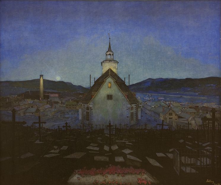 Natt/Night, olje på lerret, 1904, Harald Sohlberg. Trondheim kunstmuseum MiST
