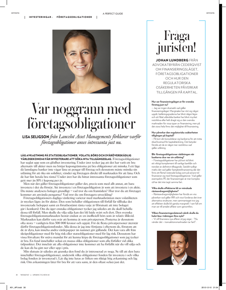Var noggrann med  företagsobligationer