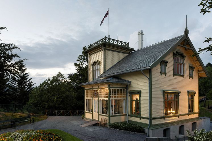Edvard Griegs villa på Troldhaugen / Edvard Grieg's villa at Troldhaugen.