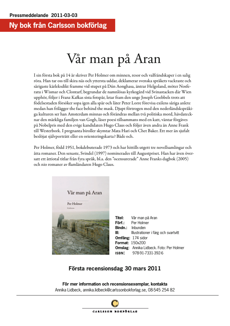 Ny bok: Vår man på Aran