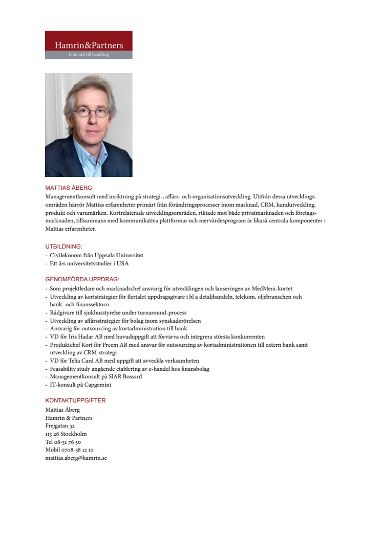 Mattias Åbergs konsultprofil
