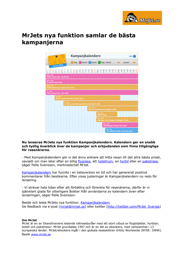 MrJets nya funktion samlar de bästa kampanjerna