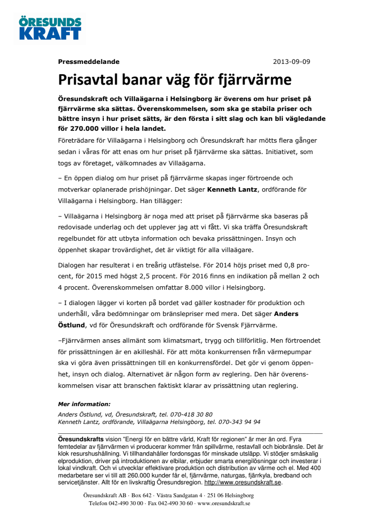 Prisavtal banar väg för fjärrvärme 