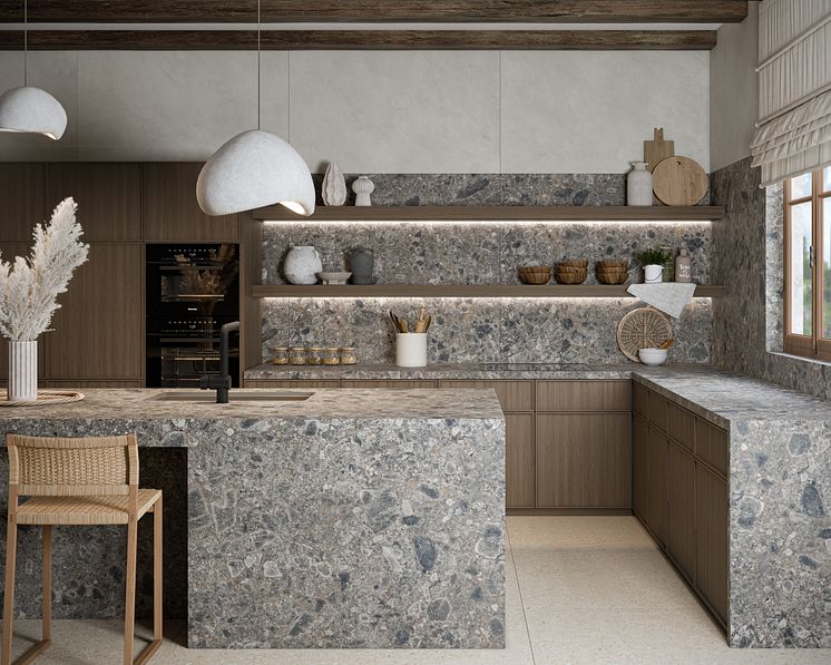 AMB01 - Kitchen Dekton GK07 Ceppo and VK02 Avorio