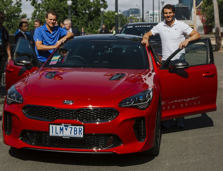 Australian Open 2018 Lleyton Hewitt Rafael Nadal Kia Stinger 