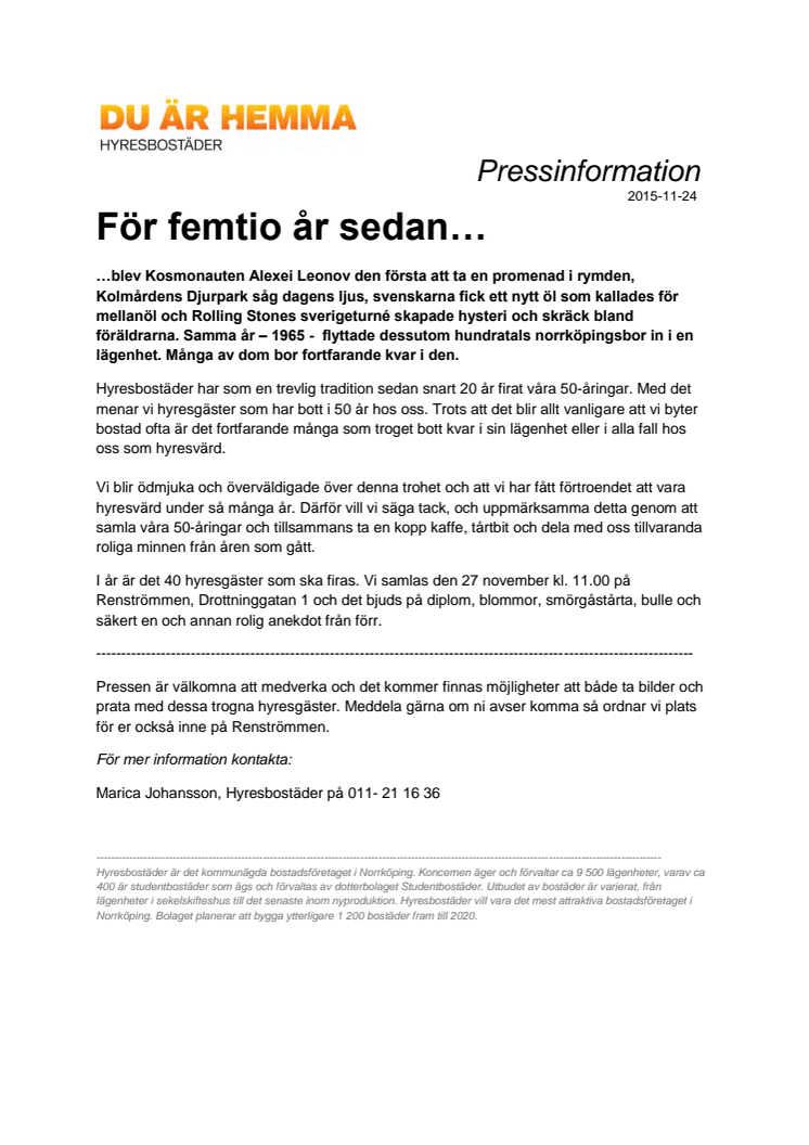 För femtio år sedan…