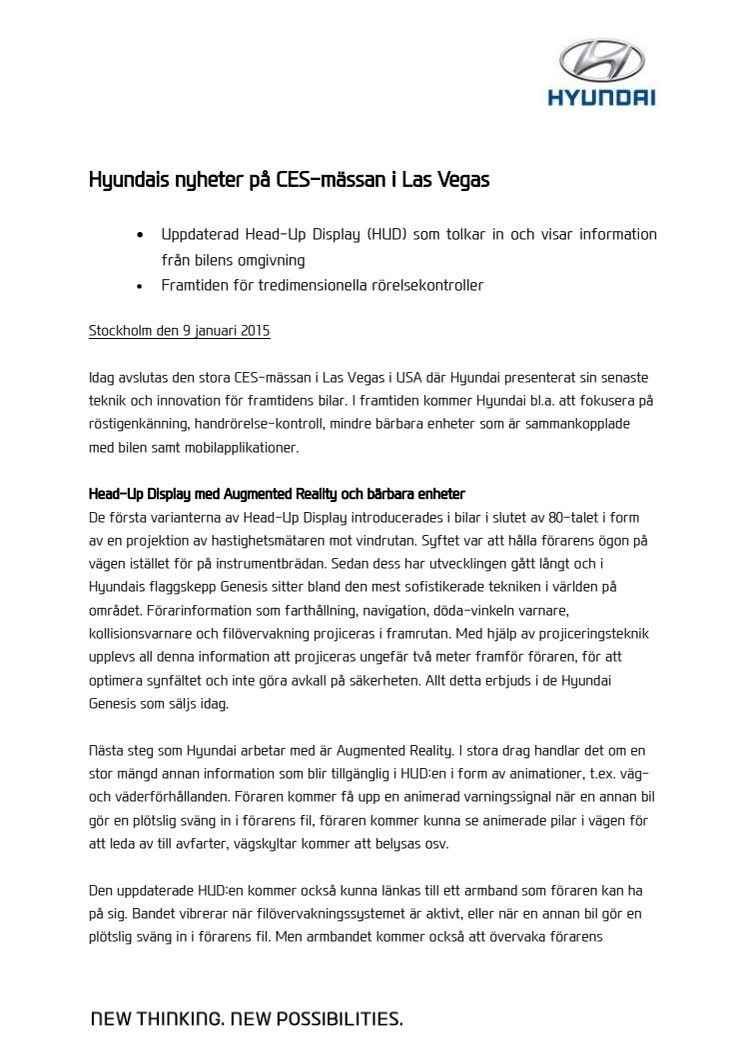 Hyundais nyheter på CES-mässan i Las Vegas