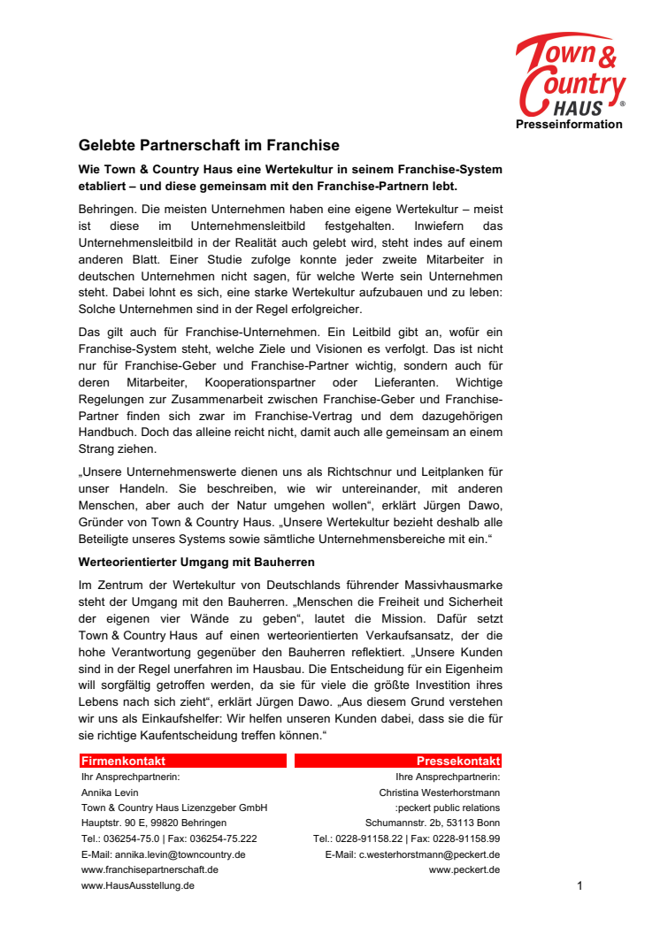 Gelebte Partnerschaft im Franchise