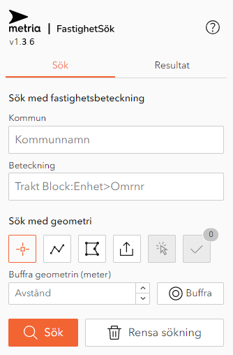Metria FastighetSök widget.png