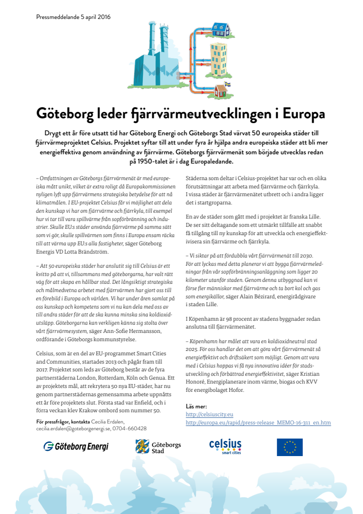 Göteborg leder fjärrvärmeutvecklingen i Europa