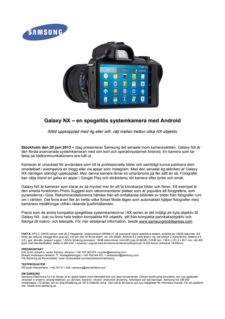 Galaxy NX – en spegellös systemkamera med Android