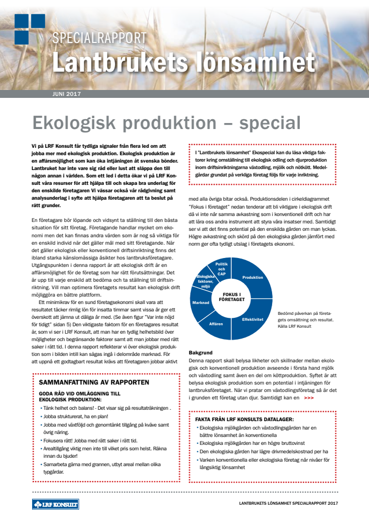 Lantbrukets Lönsamhet Ekospecial juni 2017